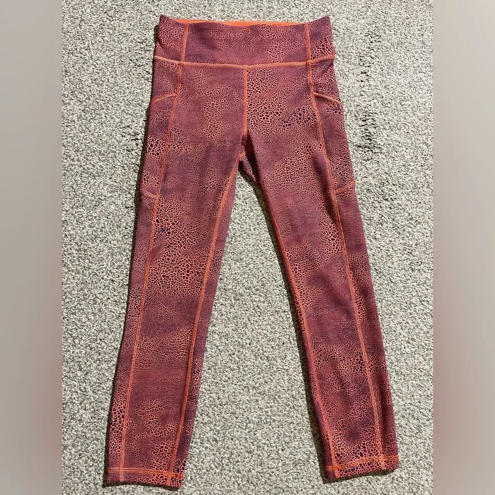 Lululemon Athletica Orange Patterned Leggings